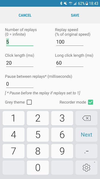 Automatic Tapping - Enable Record Mode